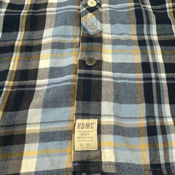 Harley-Davidson Mens Skull Lightning Slim Fit Plaid Woven Shirt 96237-18VM SZ XL - Picture 6 of 12